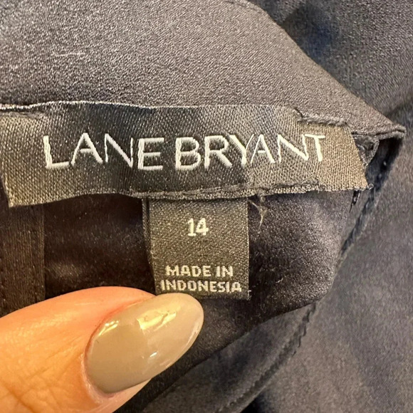 Lane Bryant Black Long Sleeve Cold Shoulder Blouse Women’s Size 14 Large XL - Picture 7 of 10